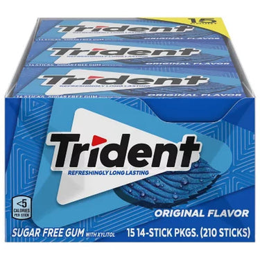 Trident Original Flavor Sugar Free Gum, 14 Pcs., 15 Pk.